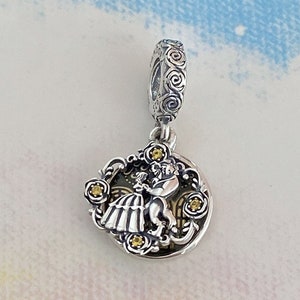 Beauty and the Beast Dancing Dangle Charm,925 Sterling Silver Charm for Bracelet,Necklace Pendant,Gift for Her