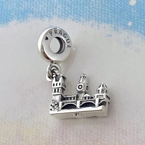 Charles Bridge Dangle Charm,925 Sterling Silver Charm for Bracelet,Necklace Pendant,Gifts for Her