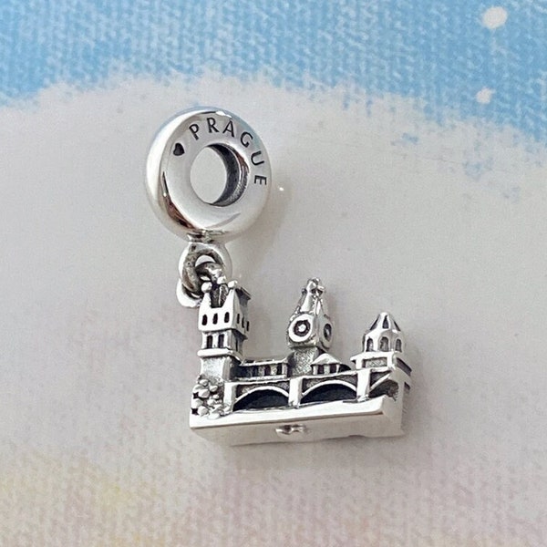 Ciondolo pendente del Ponte Carlo, ciondolo in argento sterling 925 per braccialetto, collana pendente, regalo per lei