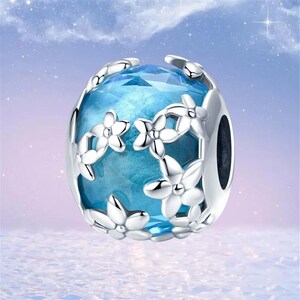 Daisy Flower Charm,925 Sterling Silver Charms fit Pandora Bracelet,Necklace Pendant