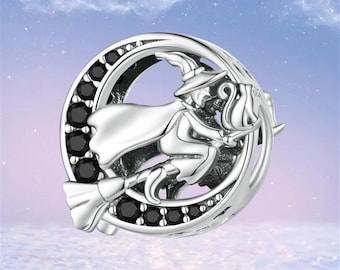 Witch Charm for Pandora Bracelet Necklace,100% Genuine 925