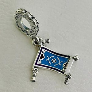 New Aladdin Magic Carpet Dangle Charm,925 Sterling Silver Charm for Bracelet,Necklace Pendant