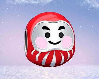 Red Daruma Charm - Etsy