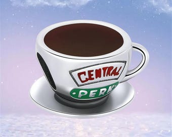 Coffee Cup Charm,Friends Charm,925 Sterling Silver Charms fit Pandora Bracelet,Friends Tvshow Gift,Necklace Pendant