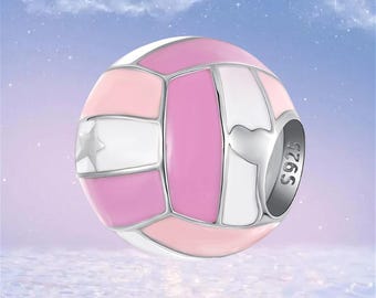 Volleyball Charm,925 Sterling Silver Charms for Bracelet,Necklace Pendant