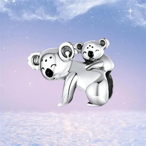 Koala Charms,925 Sterling Silver Charms fit Pandora Bracelet,Necklace Pendant,Gift for Her