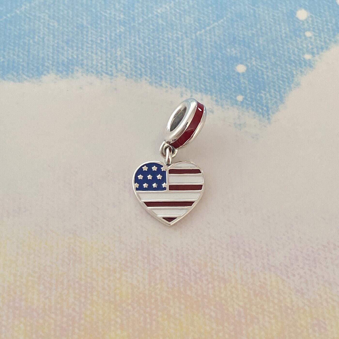 Usa Heart Flag Charms Silver - Etsy