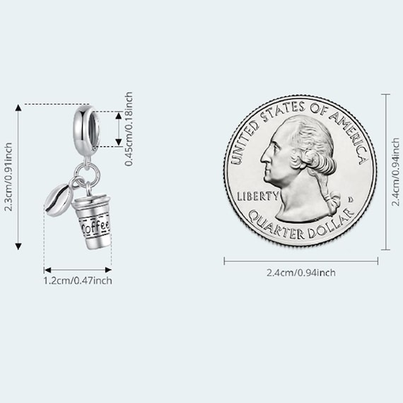 Coffee Charm,925 Sterling Silver Charms Fit Pandora Bracelet