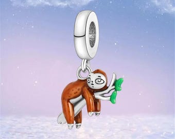 Sloth Charm,S925 Silver Charm for Bracelet,Necklace Pendant
