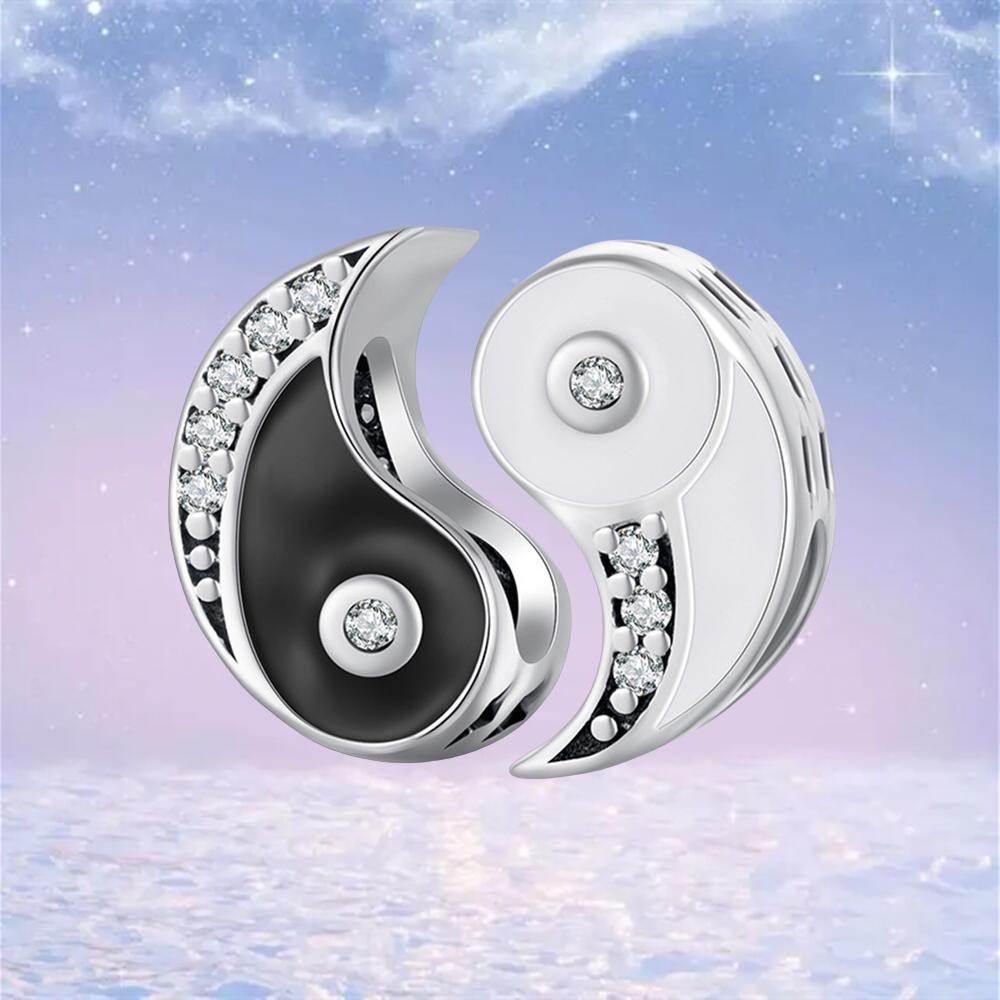 アクセサリー pandora Yin&Yang Dangle Charm Pandora Splittable Yin & Yang Sparkling CZ & Enamel Dangle Charm