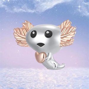 Axolotl Charm,925 Sterling Silver Charms fit Pandora Bracelet,Necklace Pendant,Salamander Charm