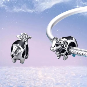 Cute Cow Charm,925 Sterling Silver Charm fit Pandora Bracelet,Necklace Pendant,Cow Lover Gift