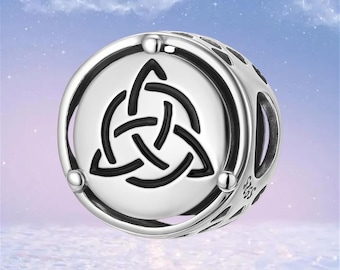 Triquetra Celtic Trinity Knot Charm,925 Sterling Silver Charm for Bracelet,Necklace Pendant