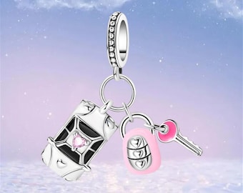 Happy Trip Car Charm: S925 Silver Charm for Bracelet,Necklace Pendant,Driving Test Pass Gifts