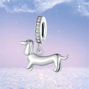 LaBenie Dachshund Dog Charm Bead - Alloy Metal Charm For Bracelets & Necklaces, 4.5-5mm Hole