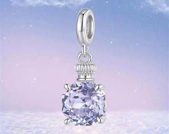 Purple Perfume Bottle Charm,925 Sterling Silver Charms for Bracelet,Necklace Pendant