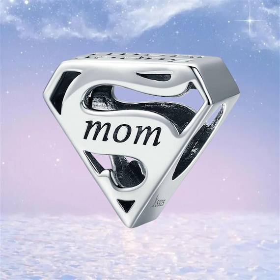 Super Mom Charm,925 Sterling Silver Charms Fit Pandora Bracelet