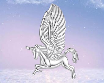 Flying Unicorn Charm,925 Sterling Silver Charms for Bracelet,Necklace Pendant
