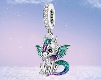 Sterling Silver Dragon Charm for 3mm Snake Chain Bracelet - Etsy