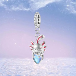 Axolotl Dangle Charm,925 Sterling Silver Charms fit Pandora Bracelet,Necklace Pendant,Gift for Her