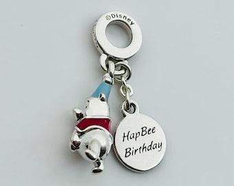 New Winnie Puuh Geburtstag baumeln lassen Charme, echte 925 Sterling Silber Charm für Armband, Halskette Anhänger