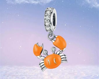 Crab Dangle Charm,925 Sterling Silber Charms für Armband,Halskette Anhänger