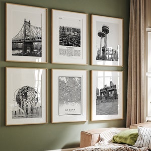 Queens NYC Black & White Landmark Prints: Photo Gallery Set (Digital Download)