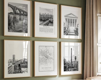 Richmond VA City Print Set: Black and White Photo Gallery