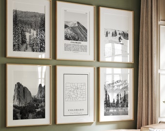 Colorado Black and White Photo Prints: Gallery Wall Art Set