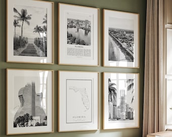 Florida Black and White Photo Prints: Landmark Gallery Set