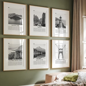 Oregon Black & White Photography Prints: Gallery Wall Art Set (Digital Download)