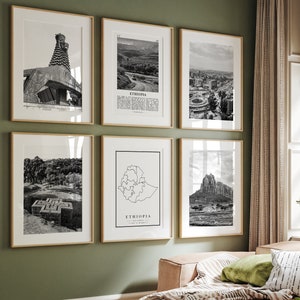 Ethiopia Black and White Photo Prints: Africa Wall Art Set (Digital Download)