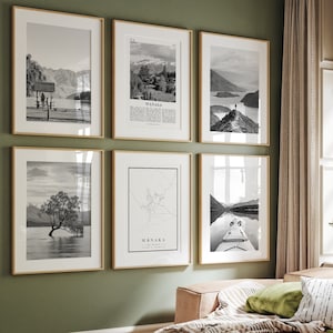 Wanaka New Zealand Prints: Black and White Photo Gallery Set (Digital Download)