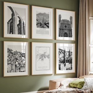 Zacatecas Black and White Photo Prints: Mexico Map Art (Digital Download)