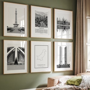 Pakistan Black and White Photo Prints: Gallery Wall Art Set (Digital Download)