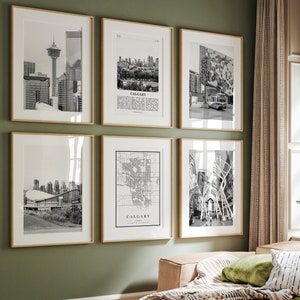 Calgary City Prints: Black & White Photo Gallery Wall Art (Digital Download)