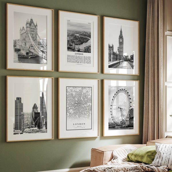 Black and White England Prints Etsy