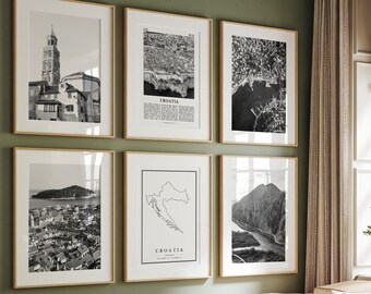 Croatia Black & White Photo Print Set: Balkans Architecture Gallery