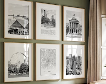 Atlanta City Prints: Black and White Photo Gallery Set