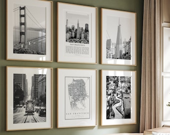 San Francisco Black and White Landmark Prints: City Photo Set