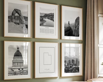 Utah Black and White Photo Prints: Salt Lake City Gallery Set