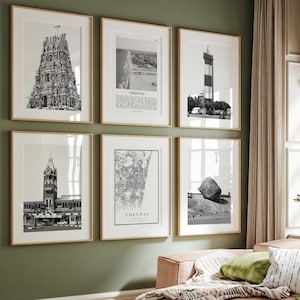 Chennai City Black and White Photo Prints: Gallery Wall Art (Digital Download)