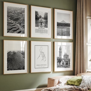 Philippines Black and White Landmark Prints: Gallery Wall Set