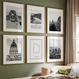 Utah Black and White Photo Prints: Salt Lake City Gallery Set (Digital Download)