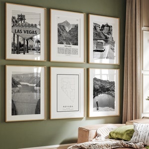 Staatsprints Nevada NV, Nevada zwart-witprints set van 6, Nevada Photo Gallery, Nevada Map, Nevada Posters, Carson City