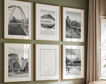 Alberta Black and White City Prints: Photo Gallery Wall Art