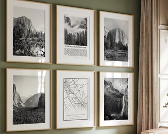 Yosemite National Park Black and White Photo Gallery Set