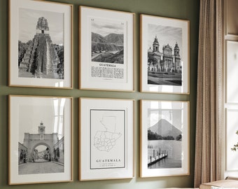 Guatemala Black and White Photo Gallery Prints - Set of 6