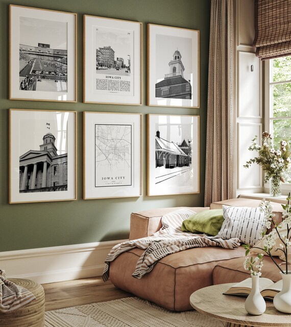 Iowa City Black & White Photo Prints: Gallery Wall Art (Digital Download)