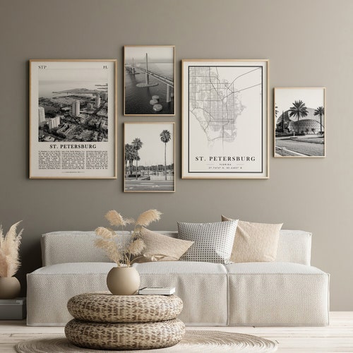 ST. PETERSBURG Florida Map Art // St. Pete Wall Art Etsy